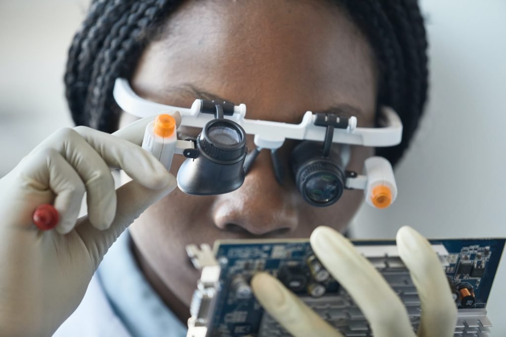 Female Engineer Working with Tech